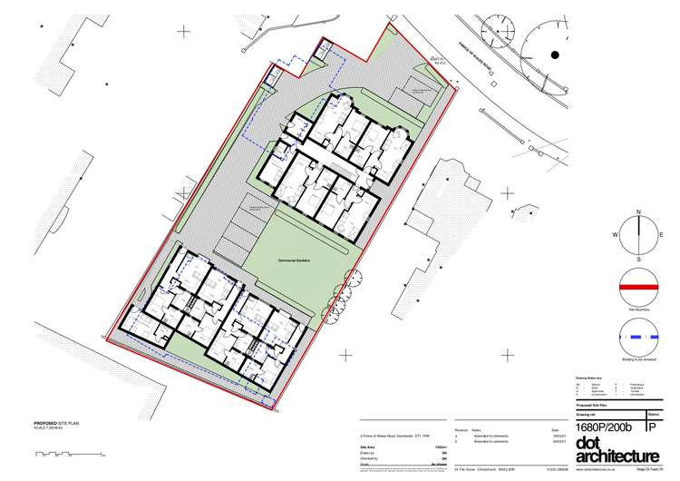 The site plan for the development