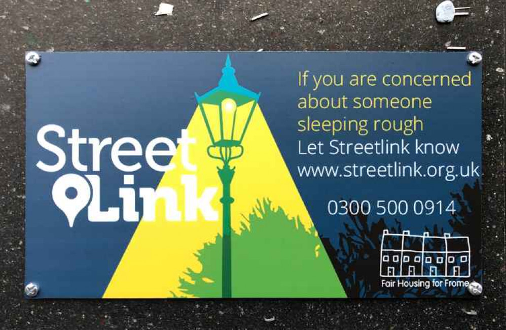 StreetLink signs have been placed on Frome Town Council noticeboards