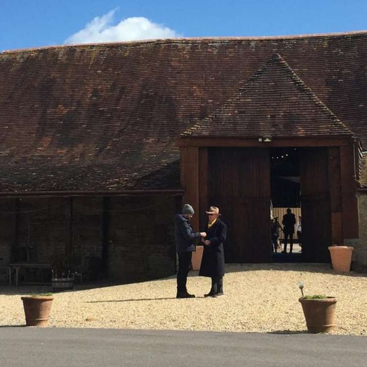 Filming of the Wessex Morris Men in Netflix's Jack Whitehall: Travels with My Father Image: Stockbridge Barn Farm