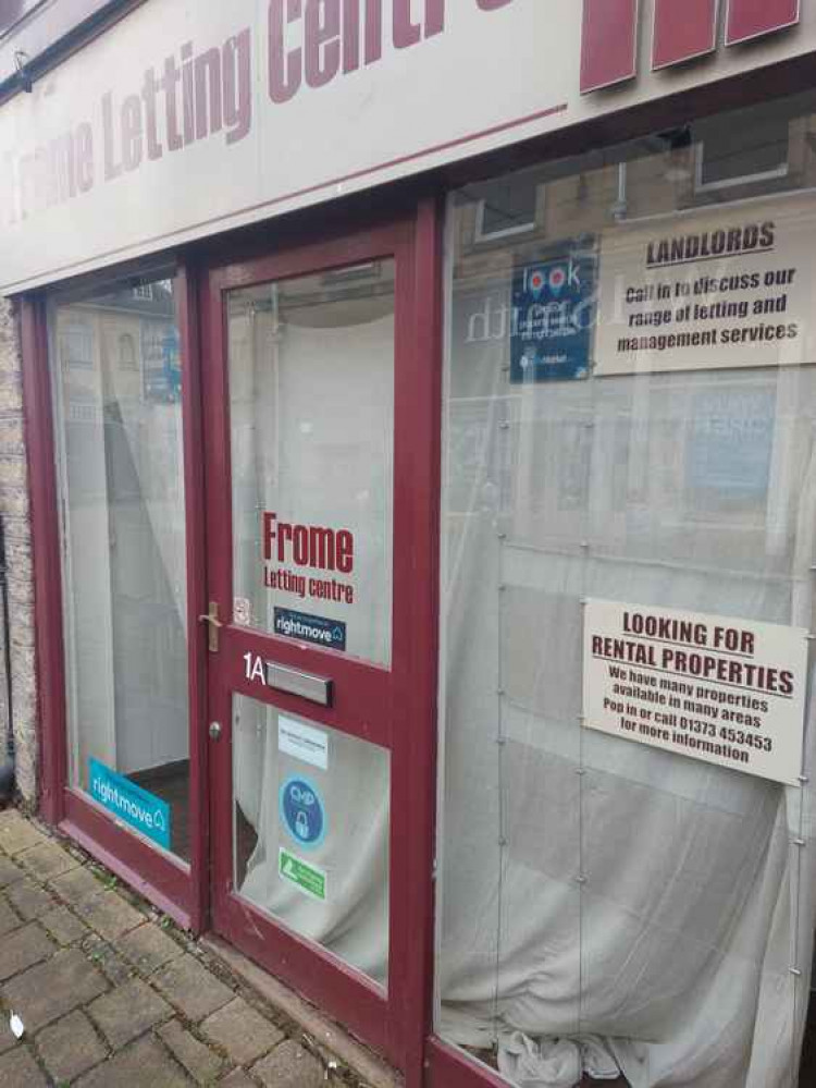 Frome Letting Centre's window today January 18 in the Westway