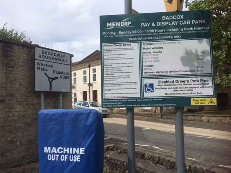 The parking in Badcox in Frome