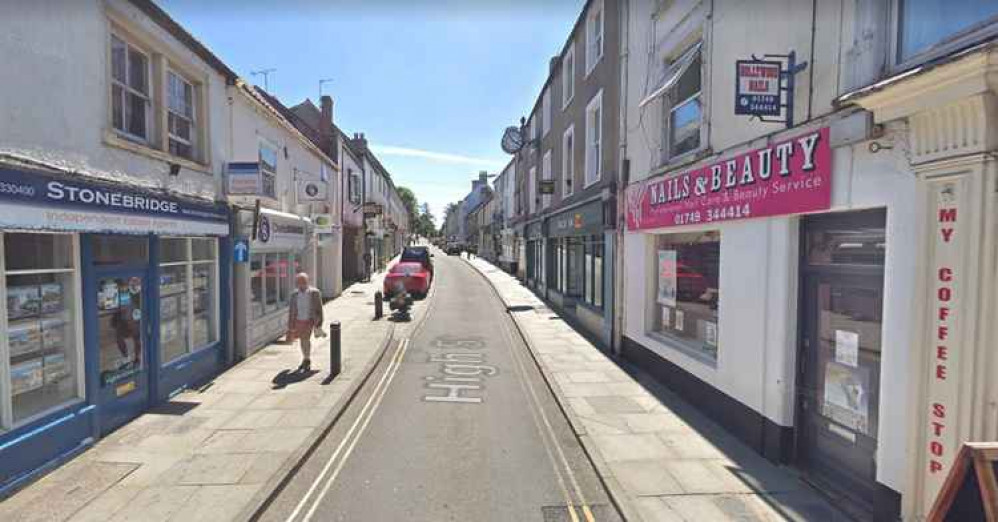 High Street In Shepton Mallet Town Centre. CREDIT: Google Maps. Free to use for all BBC wire partners.