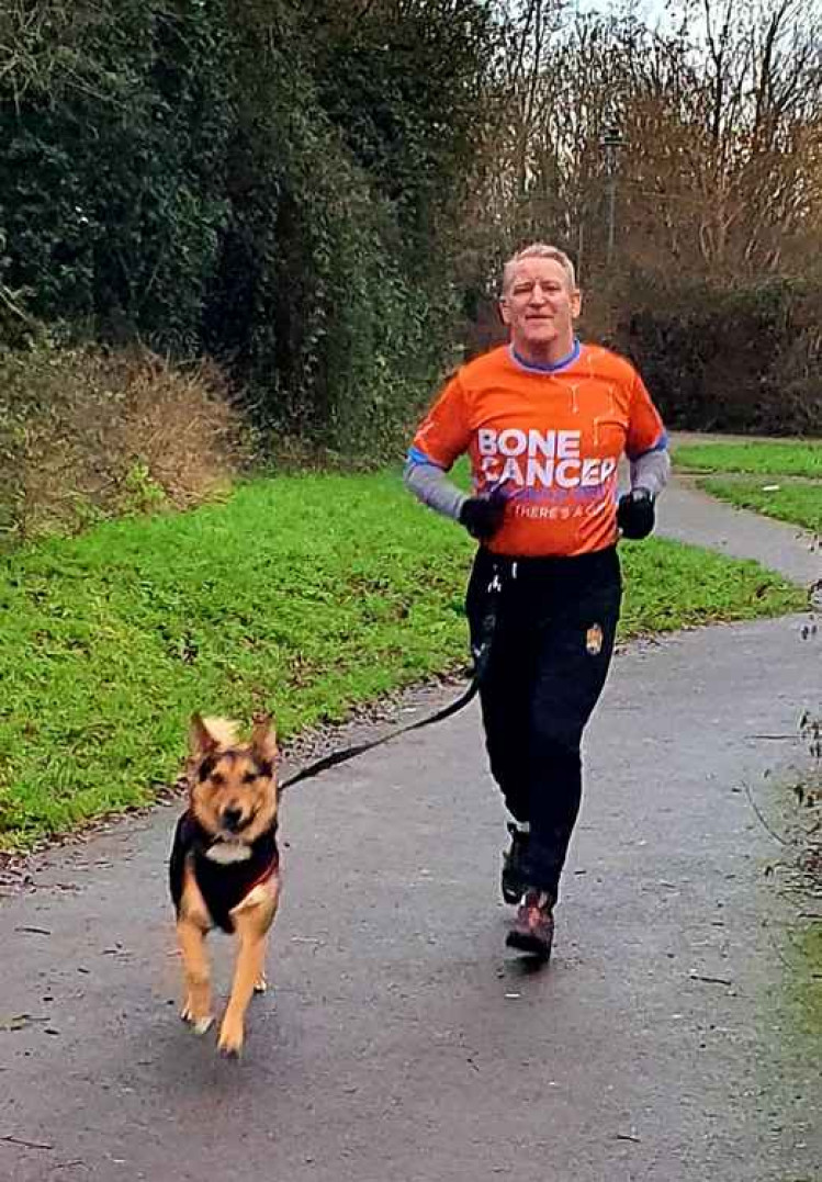 Cameron out with his faithful dog