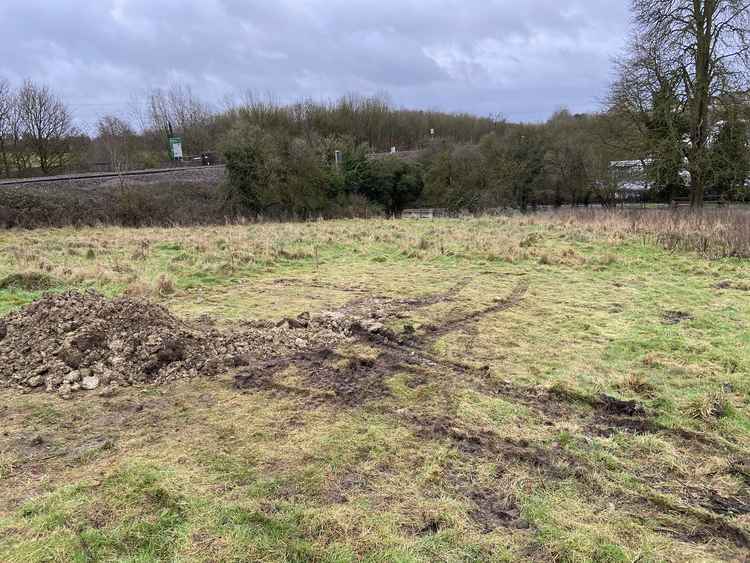 Damage Caused To The Easthill Field In Frome. CREDIT: Friends Of Easthill Field. Free to use for all BBC wire partners.