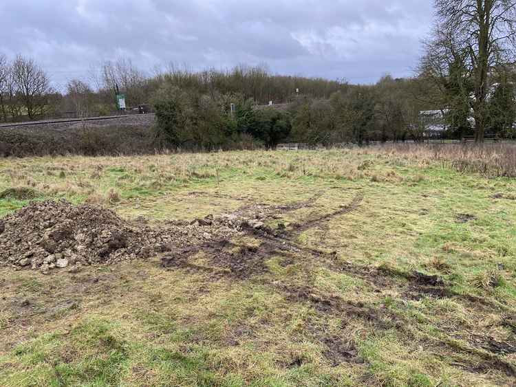 Damage Caused To The Easthill Field In Frome. CREDIT: Friends Of Easthill Field. Free to use for all BBC wire partners.