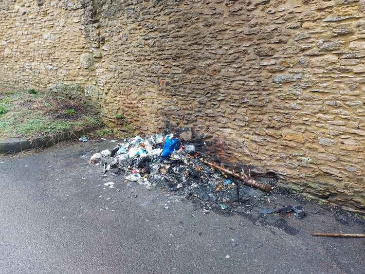 The last attack before the overnight fire on February 21 was believed to be this bin set alight