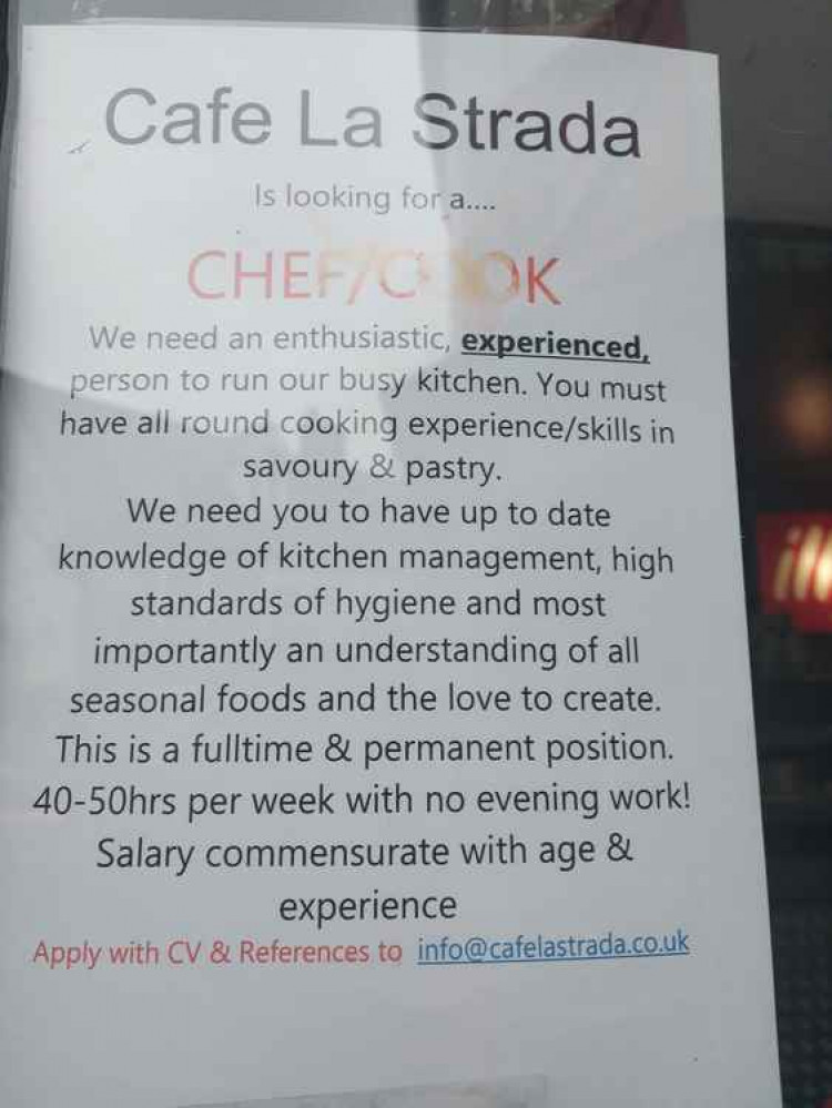 Cafe La Strada on Cheap Street in Frome was looking for a new staff member