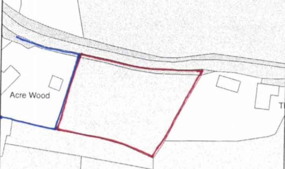 The land where an application is in to build a new home in Mells