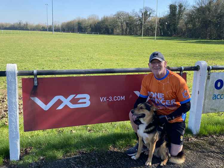 The director of Frome rugby and his faithful hound Finley