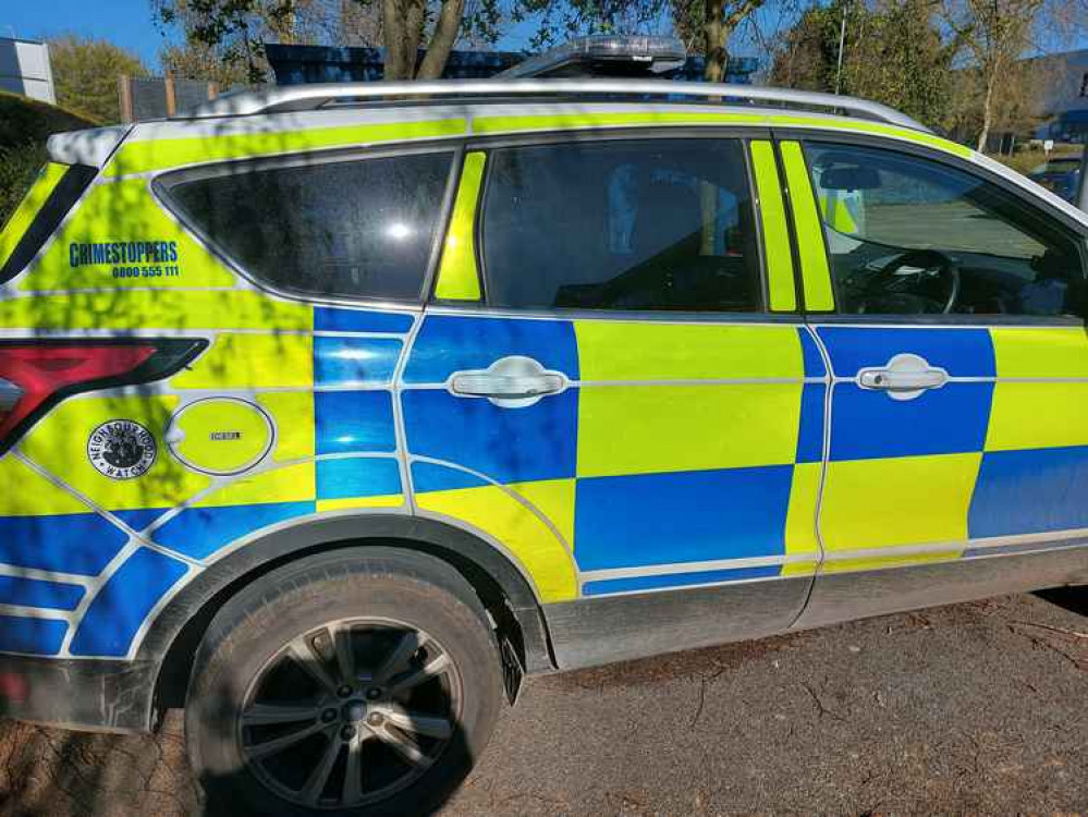 A police vehicle in Frome April 15