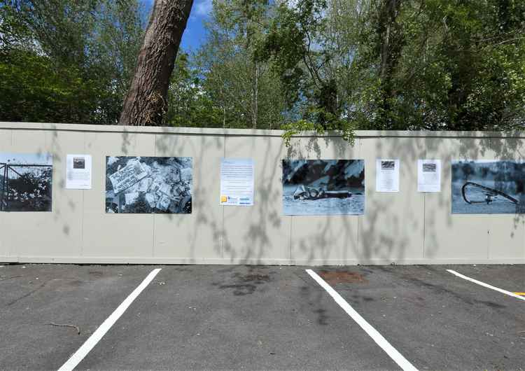 Image of art installation on hoardings surrounding the Saxonvale site