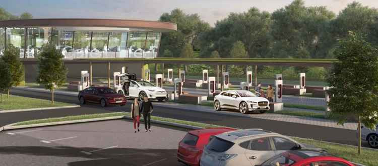 Artist'S Impression Of Electric Vehicle Charging Stations At Taunton Gateway Park And Ride Site. CREDIT: Somerset West and Taunton Council. Free to use for all BBC