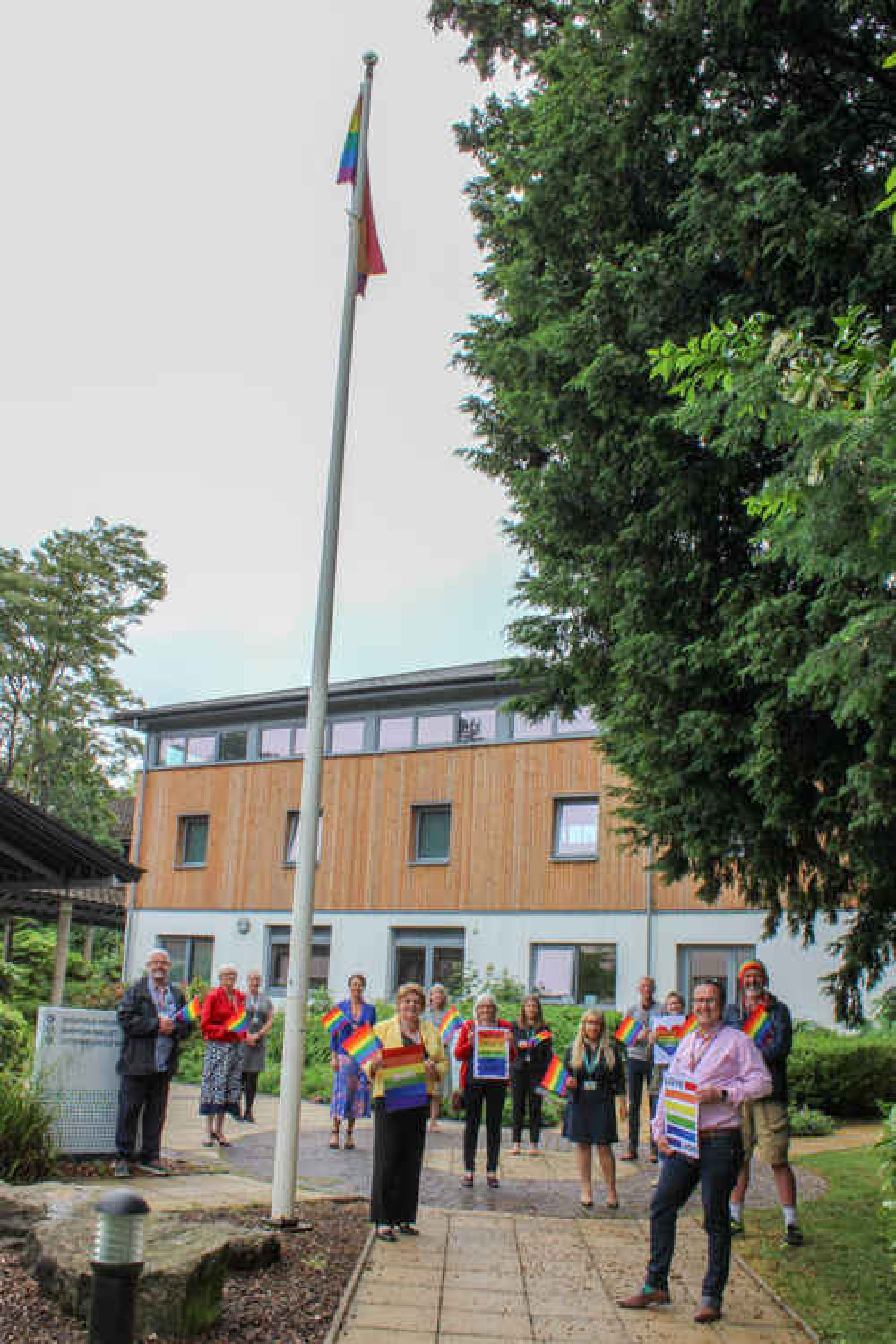 Pride 2021 - Cllr Ros Wyke, Leader of the Council; Cllr Barry O'Leary, Deputy Leader of the Council; Cllr Liz Leyshon, Portfolio Holder for Corporate Services and Projects; Cllr Damon Hooton; Cllr Janine Nash; Cllr Edric Hobbs; Stuart Brown, Chief Execu