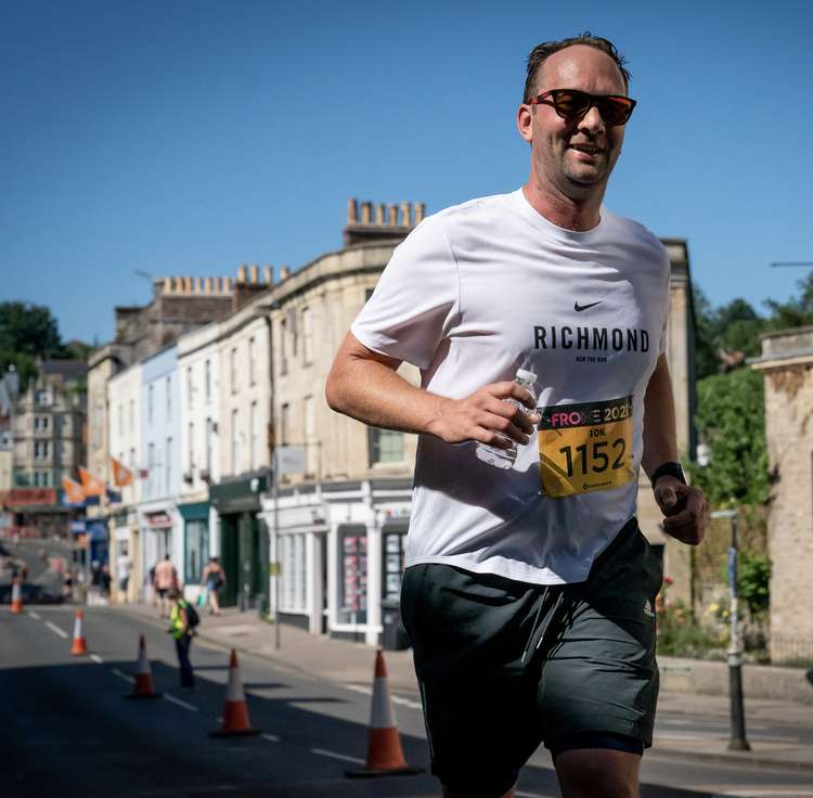 This runner down Bath Street in Frome didn't even look like he broke a sweat Photo :  Pete Stables