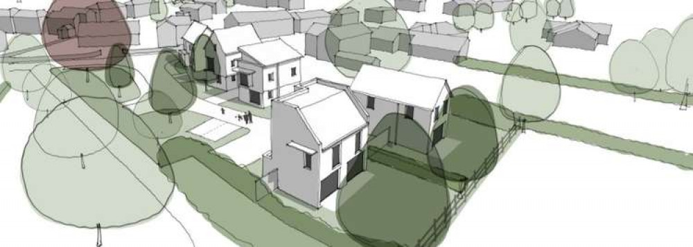 An extract from a sketch of the planning application self builds in Frome