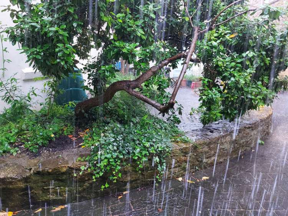 Six pm rain the centre of Frome - hope you had a brolly