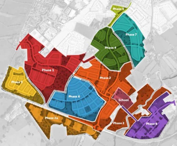 Phasing Plans For The Selwood Garden Community In Frome. CREDIT: NVB Architects. Free to use for all BBC wire partners.