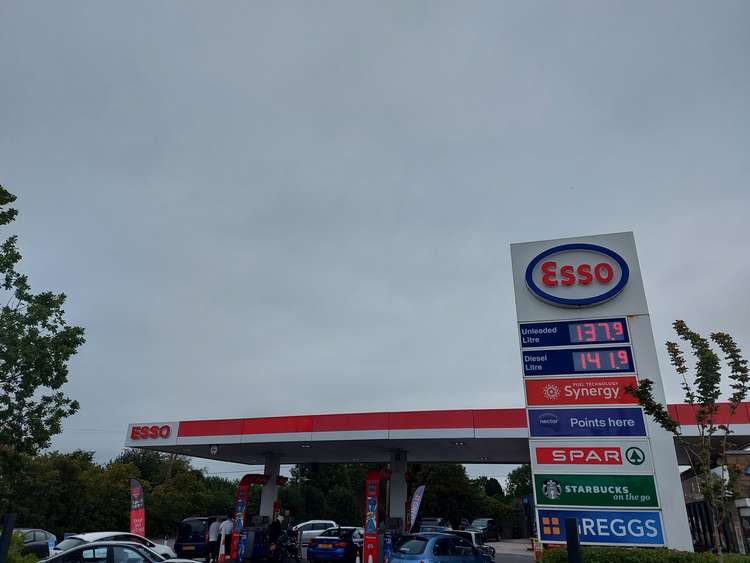 The Nunney Catch petrol station at around 11 am today