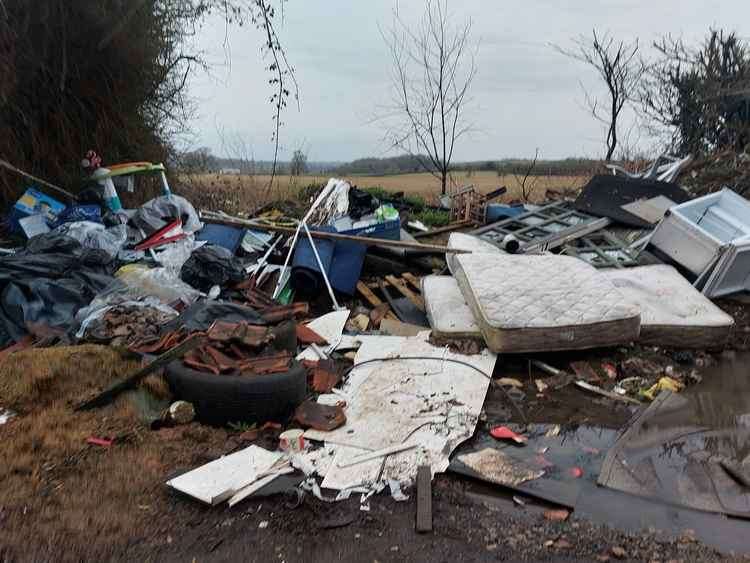 The area has been blighted by fly tipping - photo from February