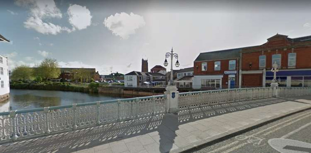 The River Tone Seen From The Bridge In Taunton Town Centre. CREDIT: Google Maps