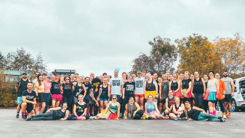 Members of Affinity Wellbeing as they approached the end of their 24 hour workout