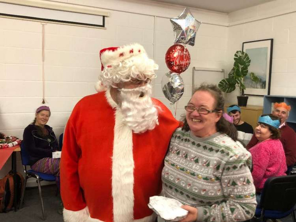 Santa at a community Christmas meal at Heads Up, Wells in December 2019.