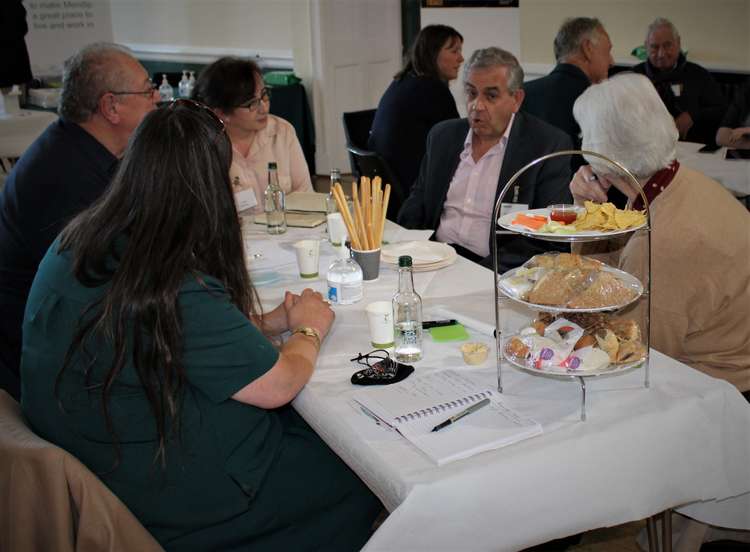 Cllr Simon Carswell talking business at Mendip Business Hub launch event.