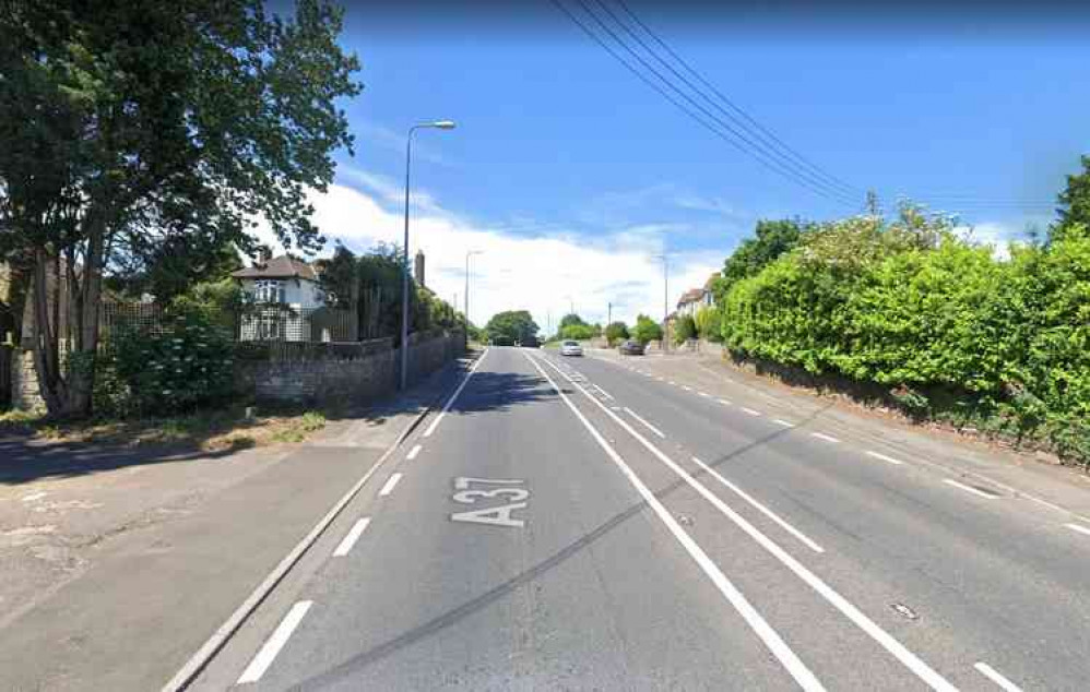 The A37 Pensford Hill - see today's mobile speed camera locations (Photo: Google Street View)