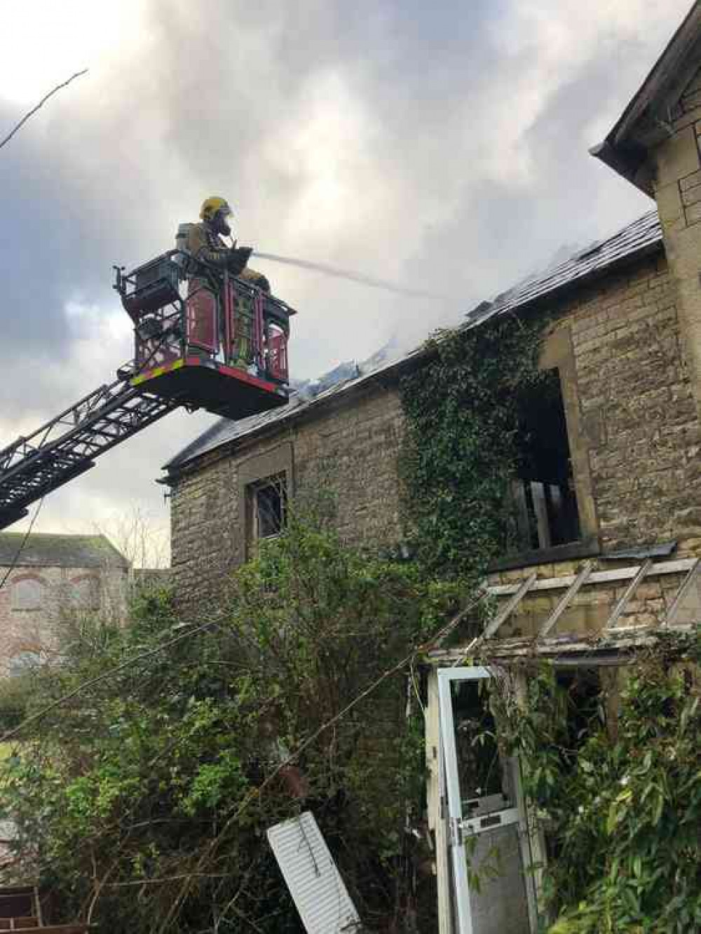 Fire crews at the scene on Friday. Source Avon Fire and Rescue