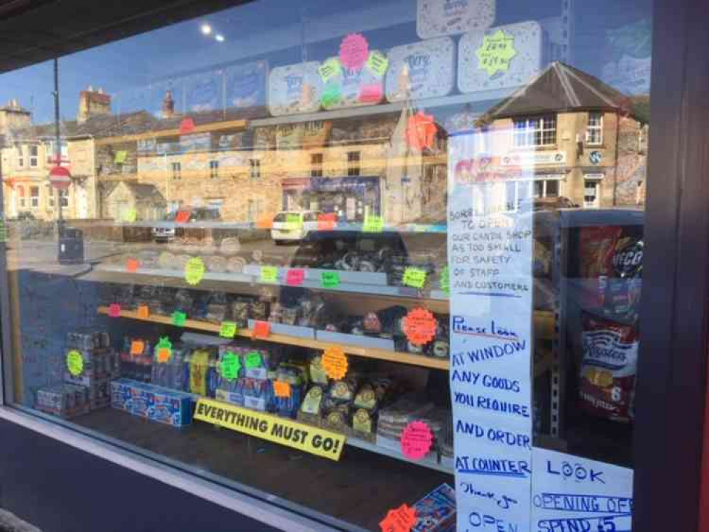 Midsomer Norton shop front on March 25