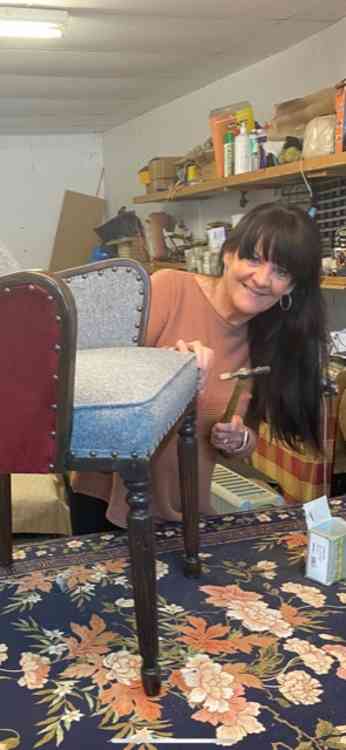 Helen Barnes hard at work in her Midsomer Norton shop