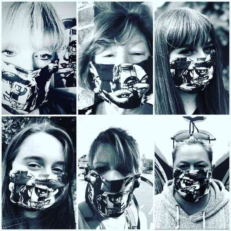 Villagers wearing the masks with Westfield Medical material Villagers wearing the masks with Westfield Medical material