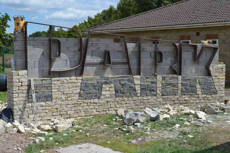 You can see how effective the entrance will be with the words picked out in stone