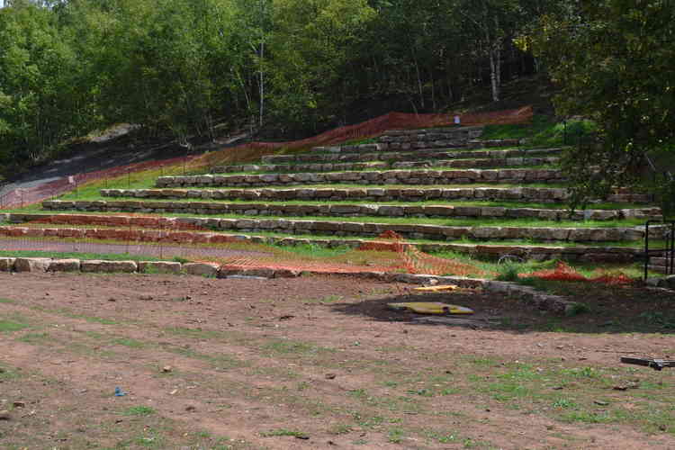 The amphitheatre has already taken shape : seating for around 300