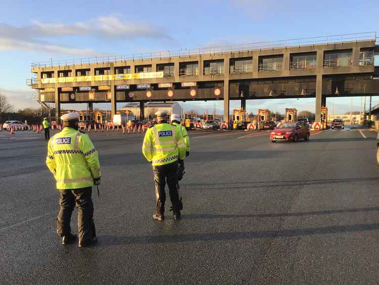 Officers at the Kingsway tunnel