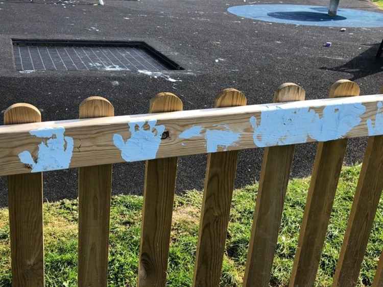 Paint everywhere in this local play park