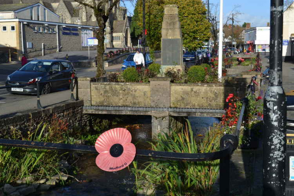 Midsomer Norton High Street has poppies along its length