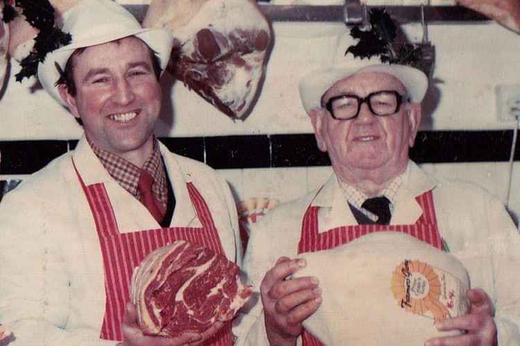 Butcher Brian Mitchard and his father Jack Mitchard