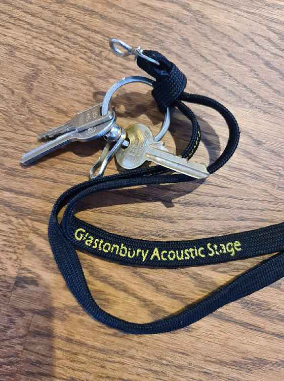 The lanyard from the keys appears to show the owner had some links with the Glastonbury Festival