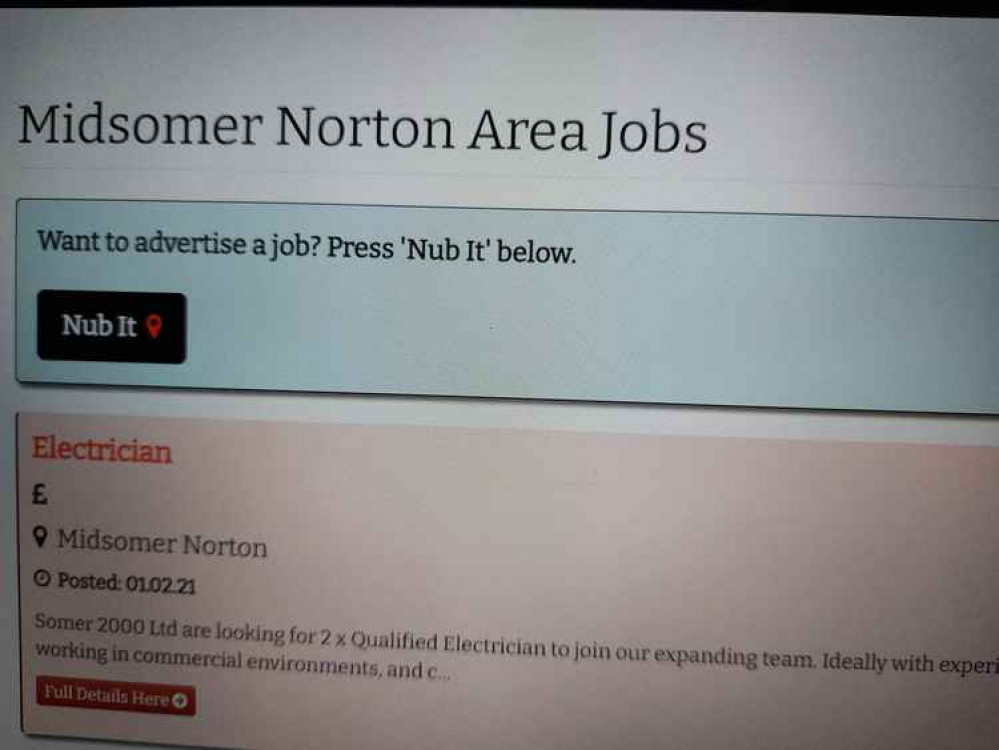 The new look to Midsomer Norton Nub News job section