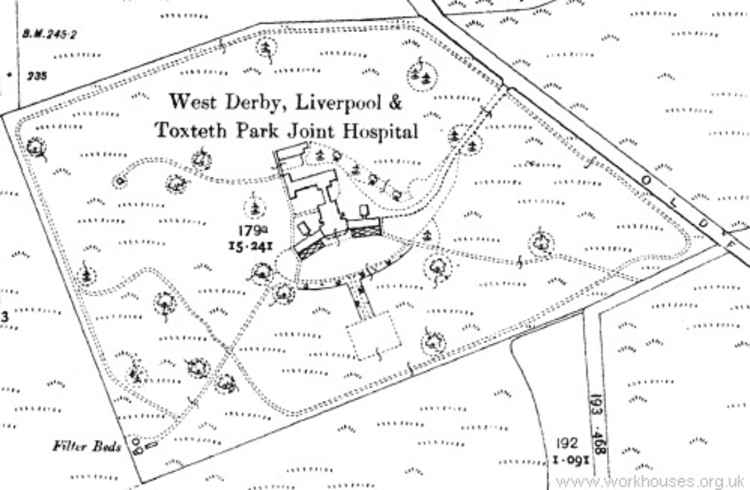 A 1912 map of the hospital's Heswall site