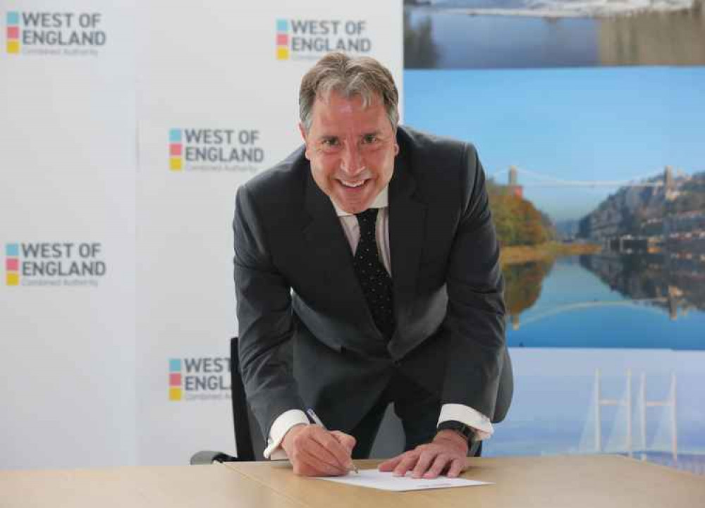 Dan Norris being sworn in as the new West of England metro mayor on Monday, May 10 (Image: West of England Combined Authority, free to use by all partners)