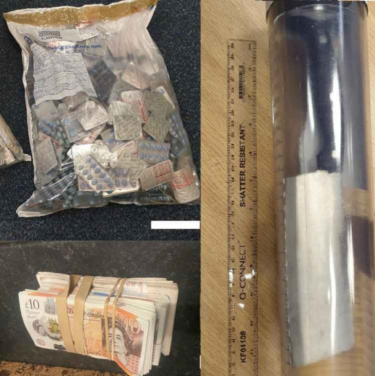 Items seized following the arrest in Town Lane, Higher Bebington