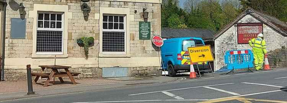 Clandown Road closure causing tail backs from Midsomer into