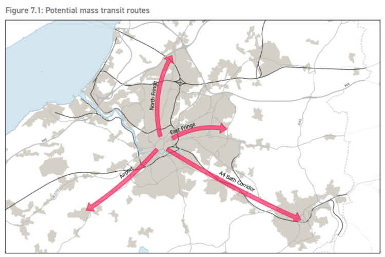 Underground trains are one of the options under consideration for a mass transit scheme for Bristol. Source: WECA presentation to Bristol City Council.