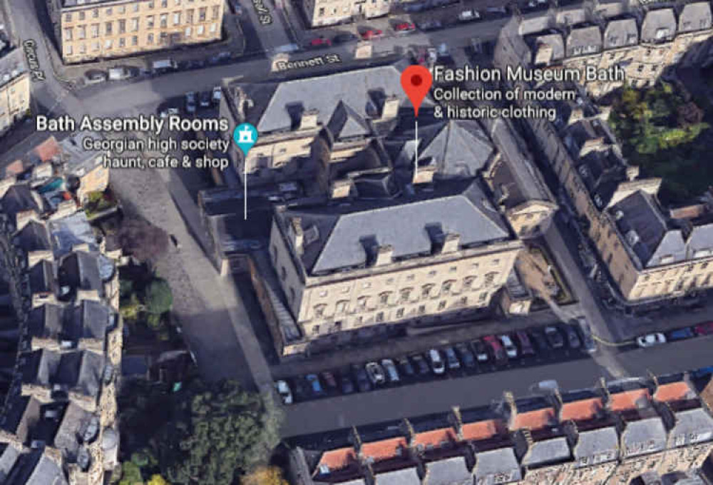 Bath Fashion Museum is currently in the Assembly Rooms. Google Maps. Permission for use by all partners.