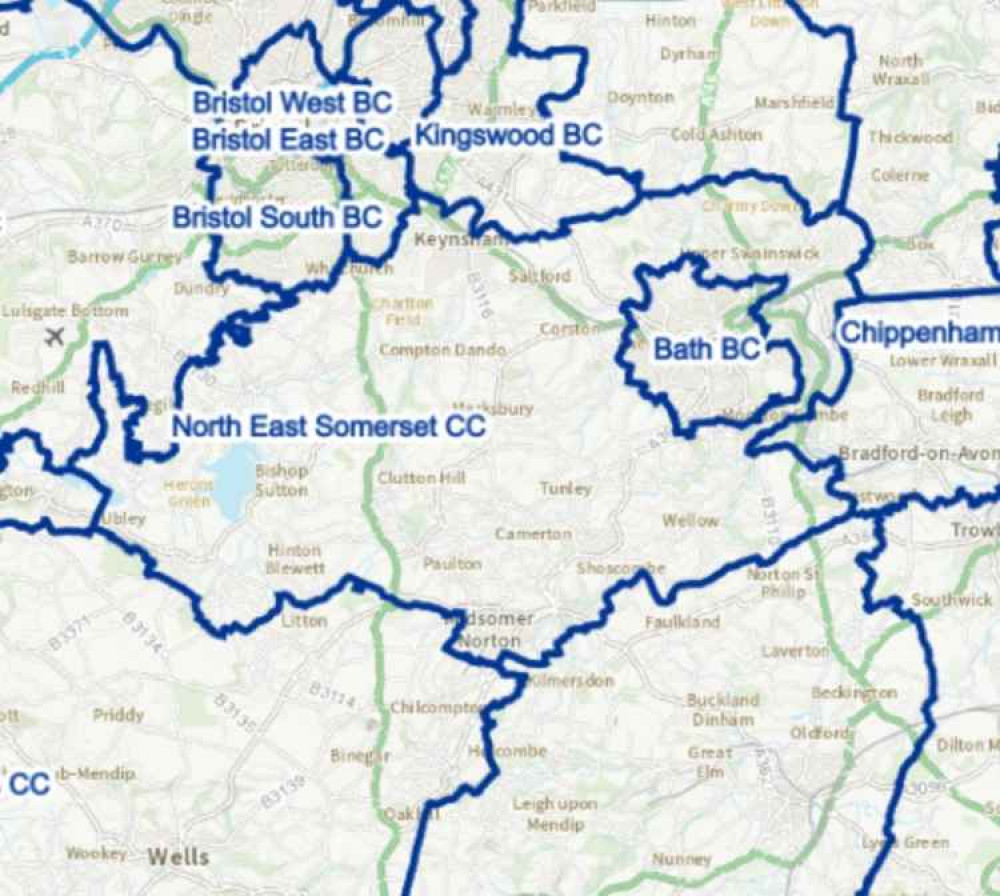 A map of constituencies. Boundary Commission for England. Permission for use by all partners.