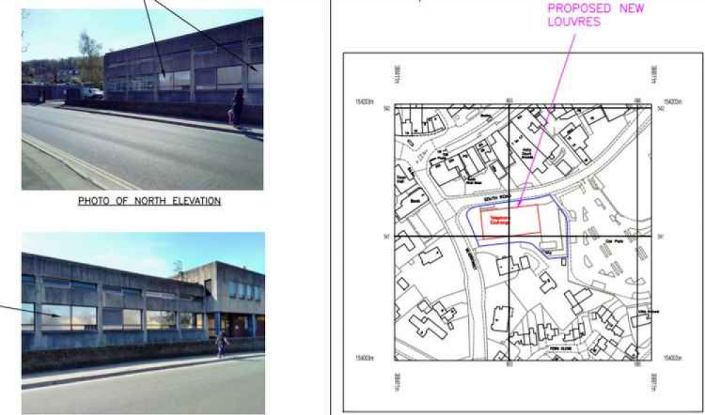 An extract from the planning application for the telephone building