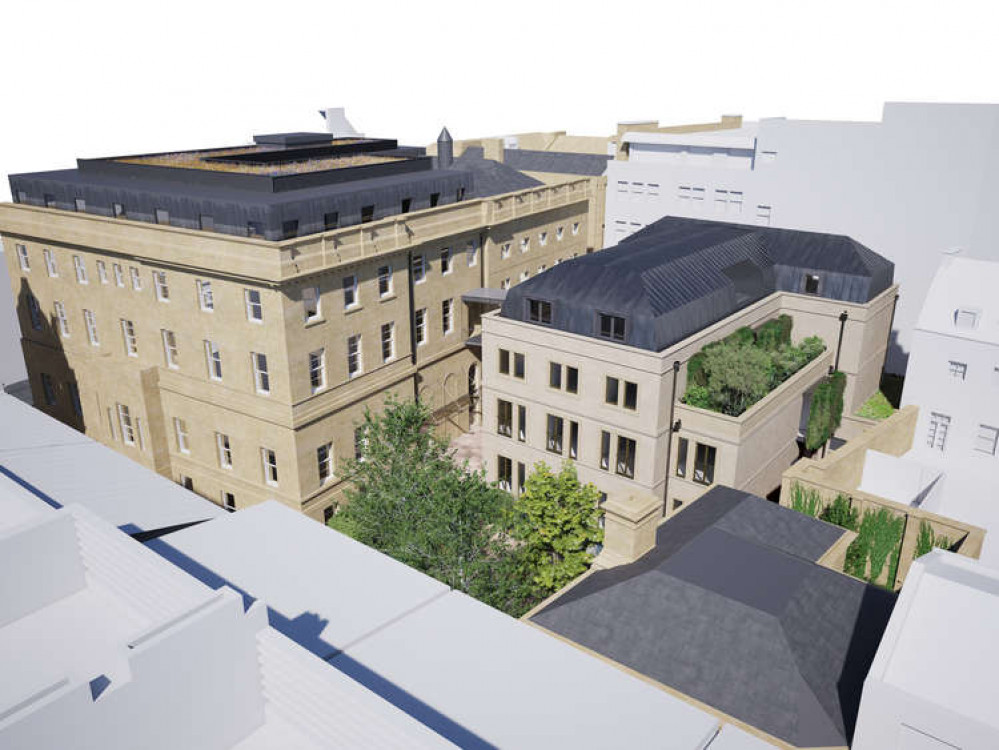 Revised plans for Bath's Royal Mineral Water Hospital. Fragrance UK - Bath Ltd. Permission for use by all partners.