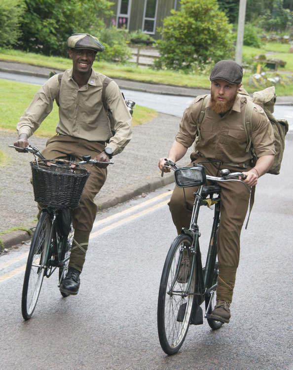 The pair stopped off in Shepton Mallet on their epic journey